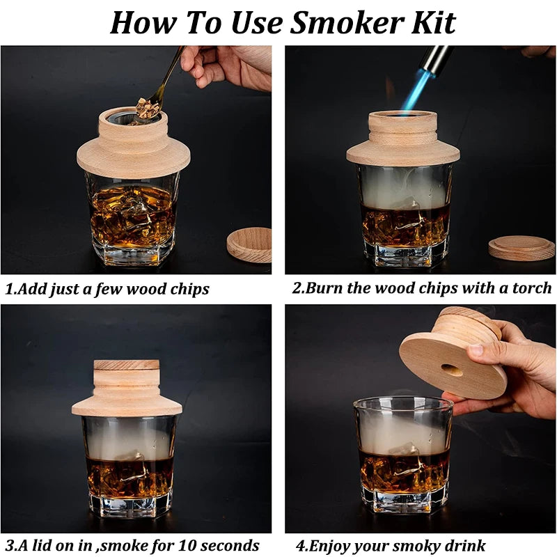 Wooden Bar Cocktail Smoker Kit