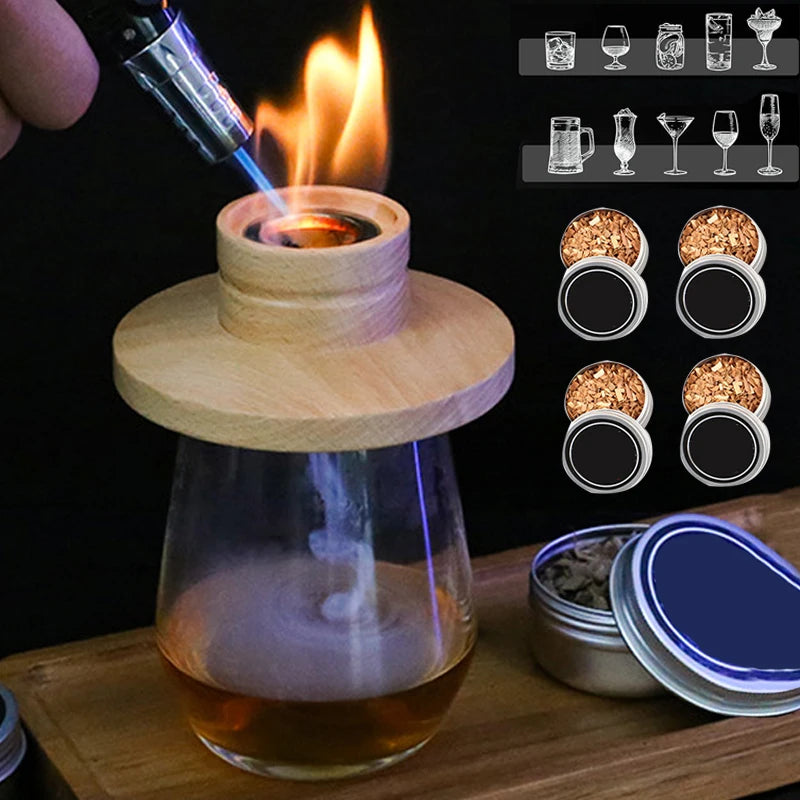 Wooden Bar Cocktail Smoker Kit