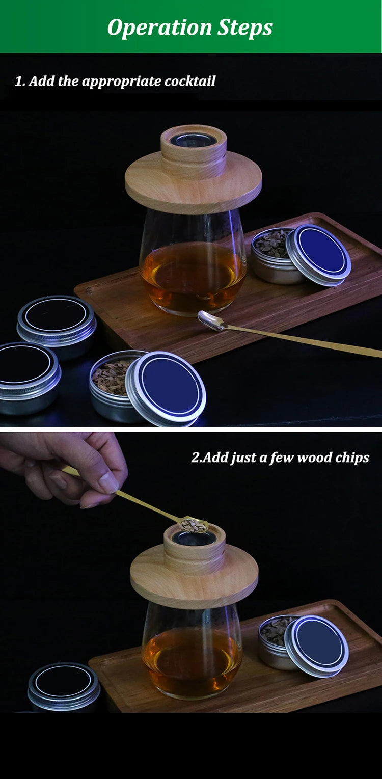 Wooden Bar Cocktail Smoker Kit